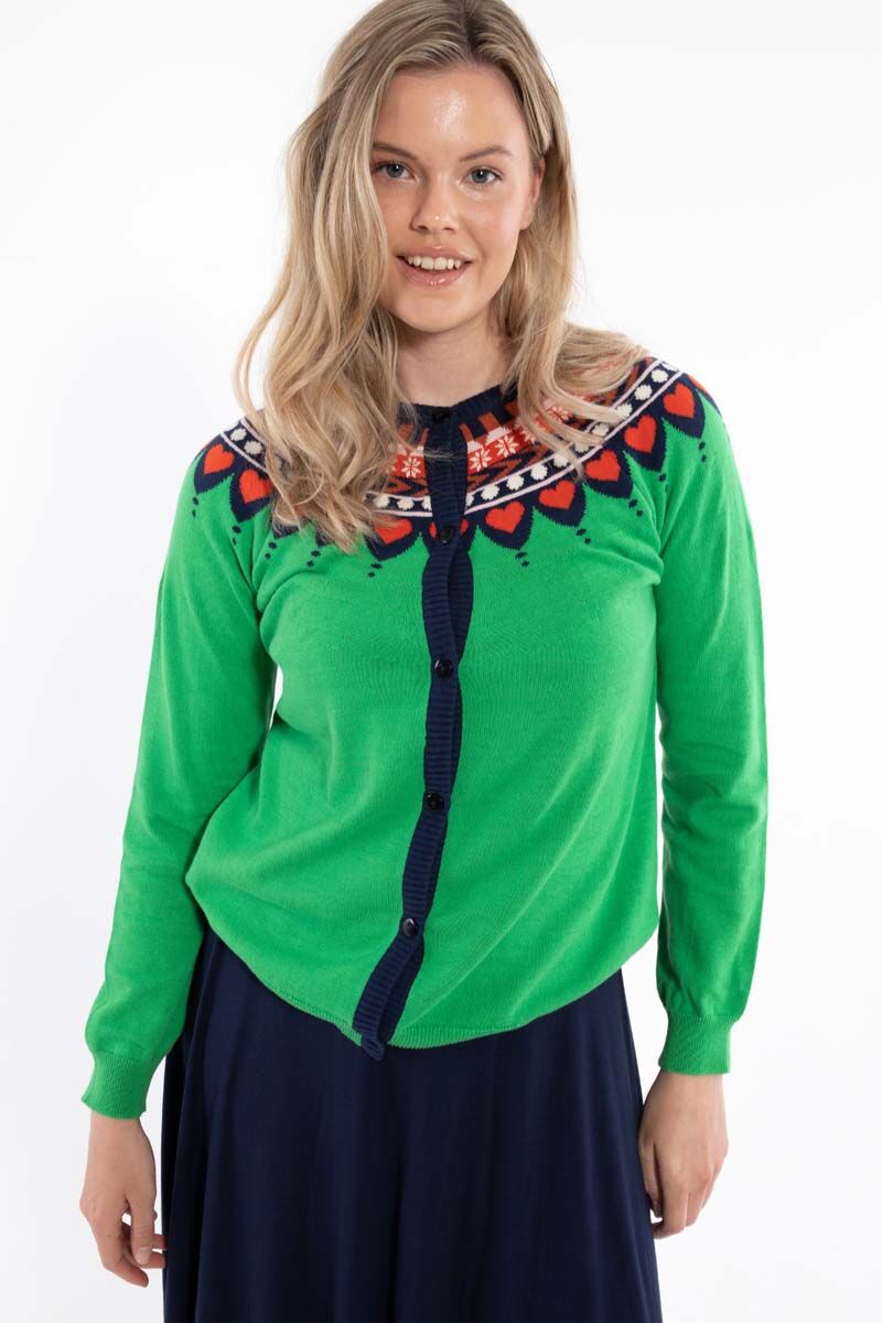 Danesweetheart Cotton Knit Cardigan Green