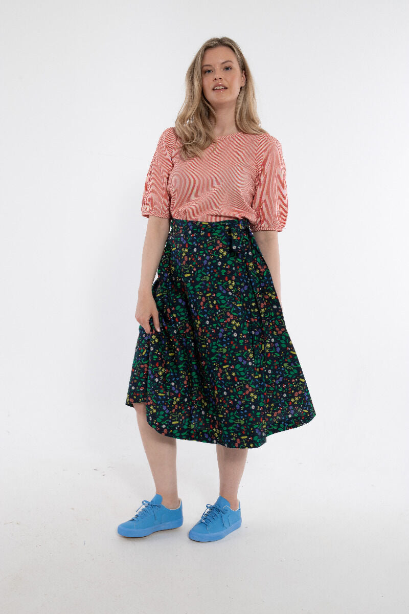 Danemikkelsen Poplin Skirt Dk Navy BOTANICAL