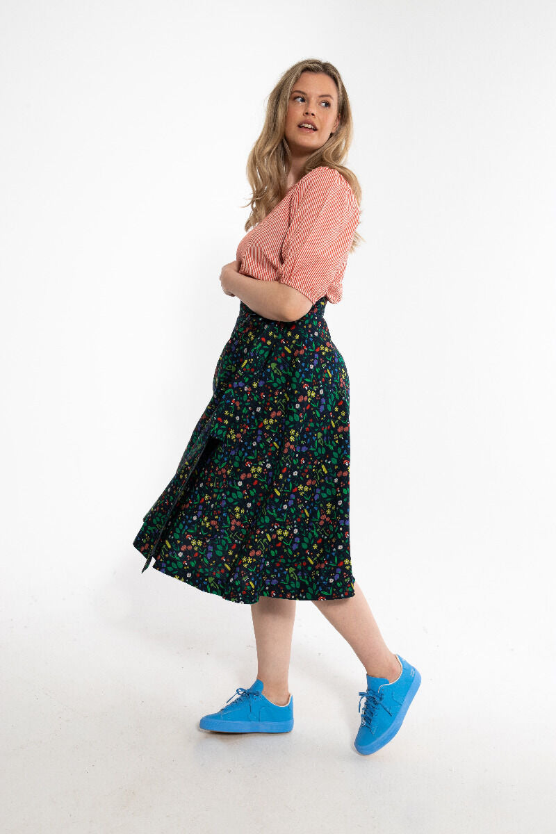 Danemikkelsen Poplin Skirt Dk Navy BOTANICAL