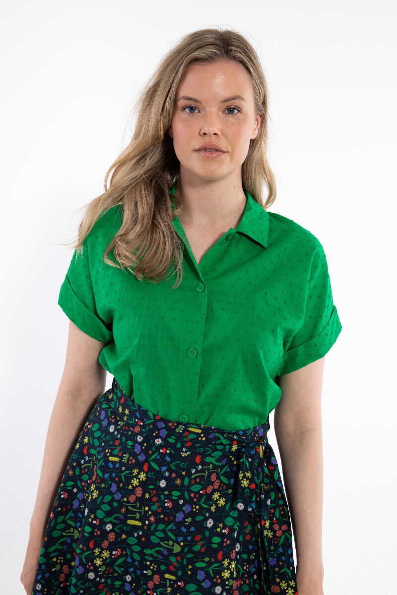 Danelena Cotton Dot Shirt Green