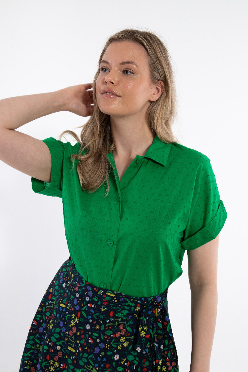 Danelena Cotton Dot Shirt Green