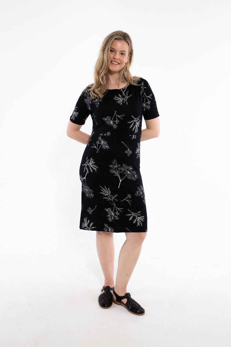 ORGANIC - Danedaffodil Slub Dress Black HEMLOCK