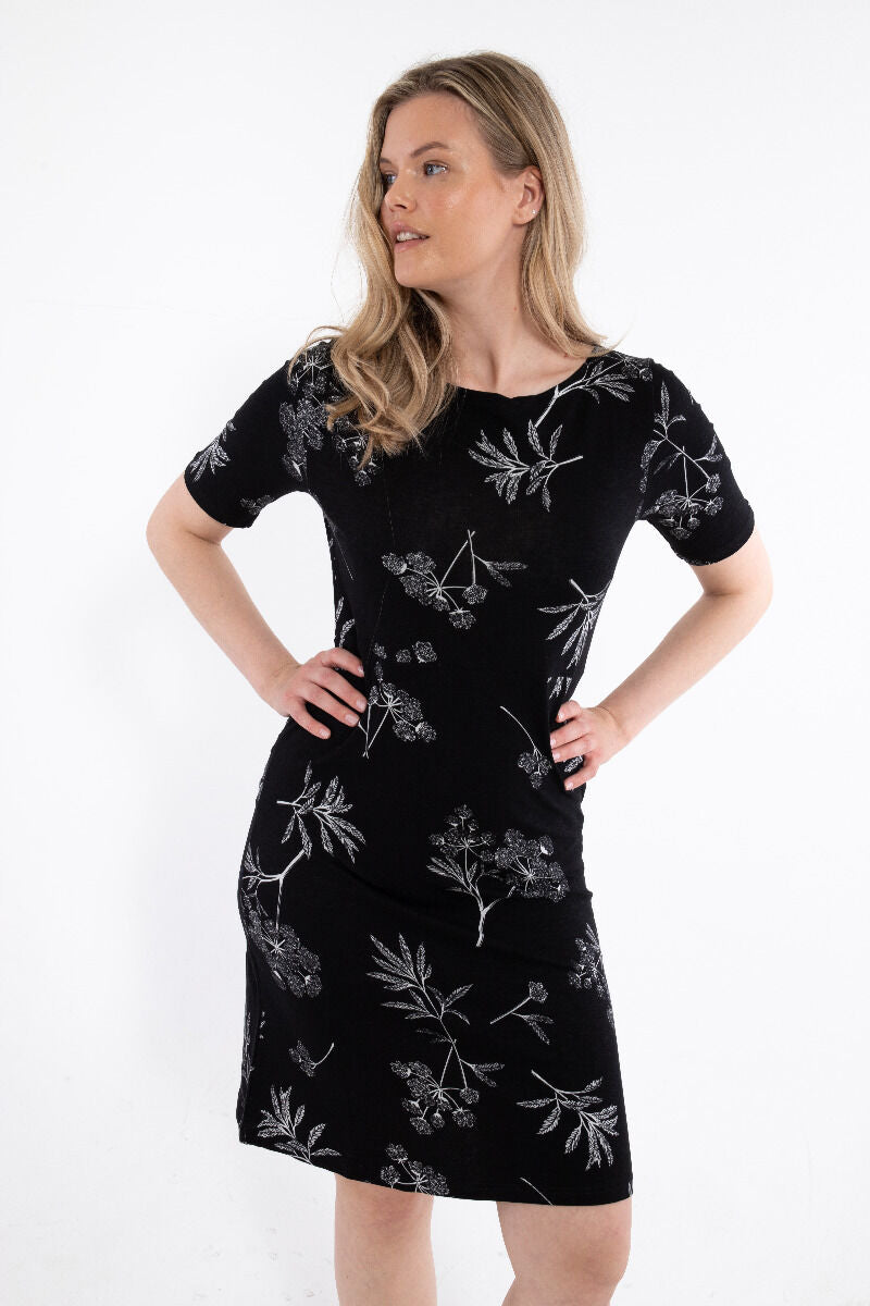 ORGANIC - Danedaffodil Slub Dress Black HEMLOCK