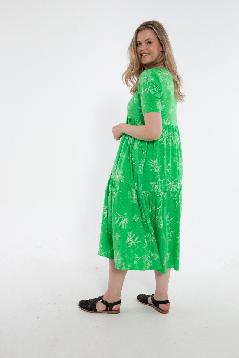 ORGANIC - Danemarkise Slub Jersey Dress Spring Green HEMLOCK