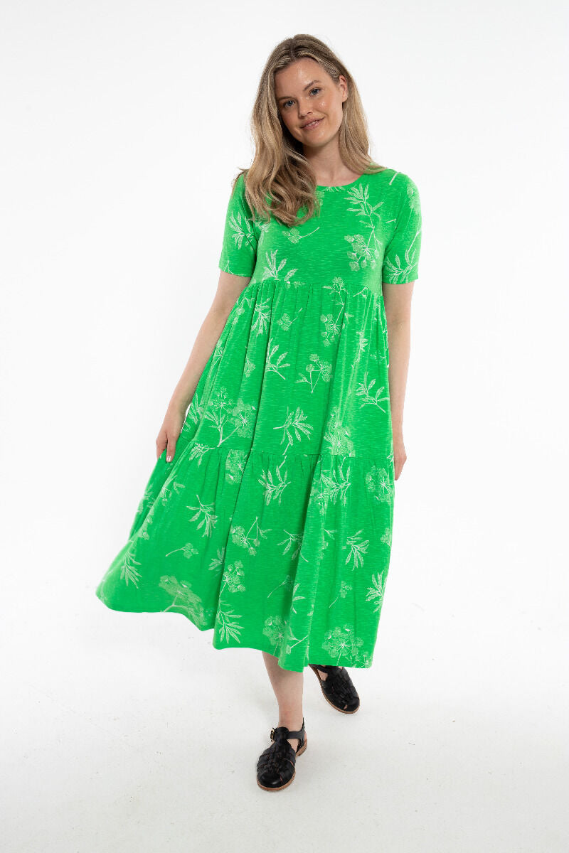 ORGANIC - Danemarkise Slub Jersey Dress Spring Green HEMLOCK
