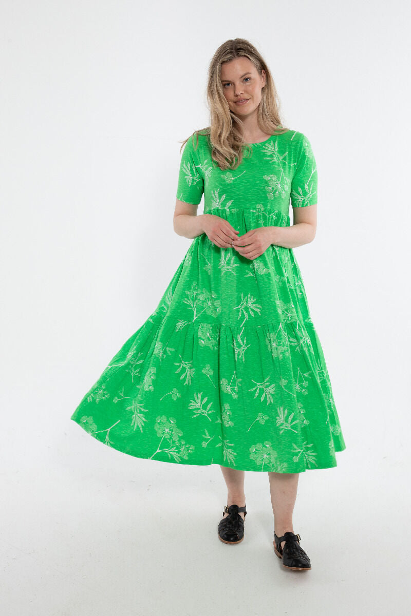 ORGANIC - Danemarkise Slub Jersey Dress Spring Green HEMLOCK
