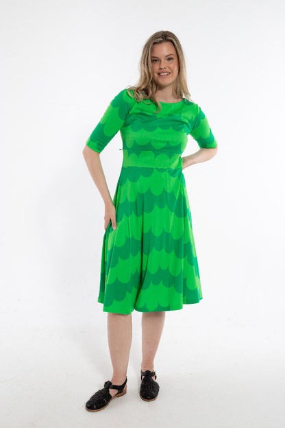 ORGANIC - Danecharlotte Interlock Dress Green PUFFY CLOUDS