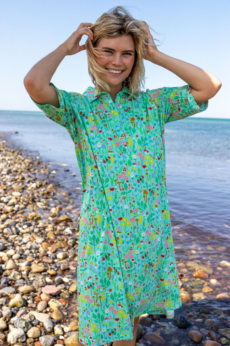 ORGANIC - Dananemone Viscose Slub Dress Foam BOTANICAL