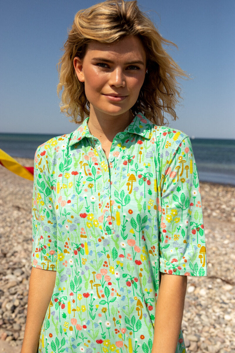 ORGANIC - Dananemone Viscose Slub Dress Foam BOTANICAL