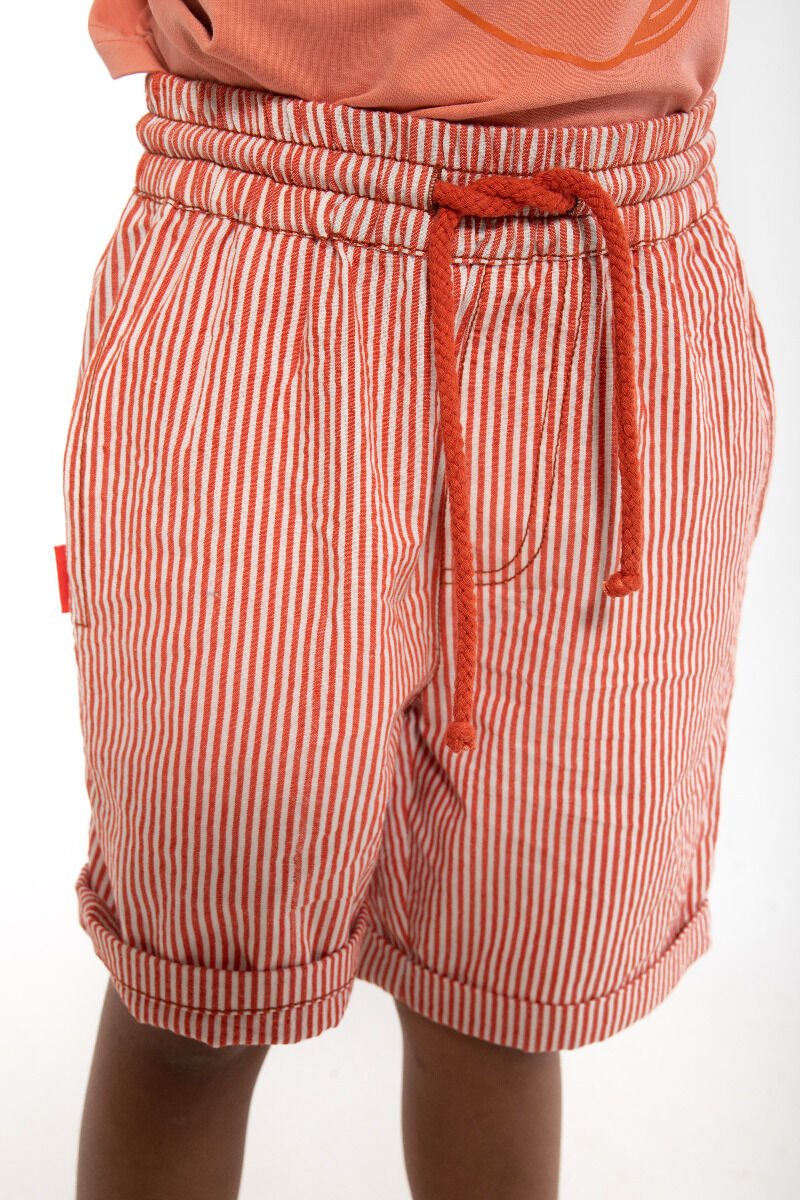 Danalfred Searsucker Shorts Chalk/Bright Red