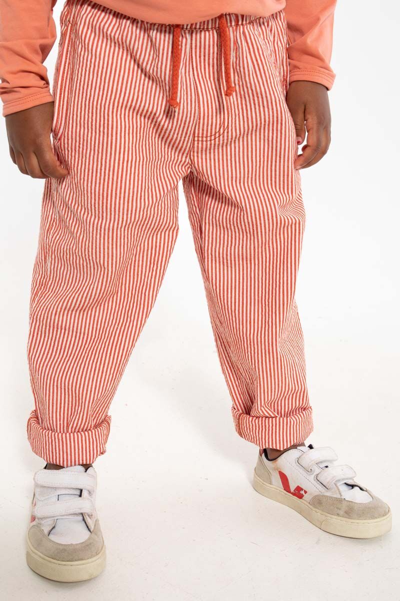 Danefrede Seersucker Pants Chalk/Bright Red