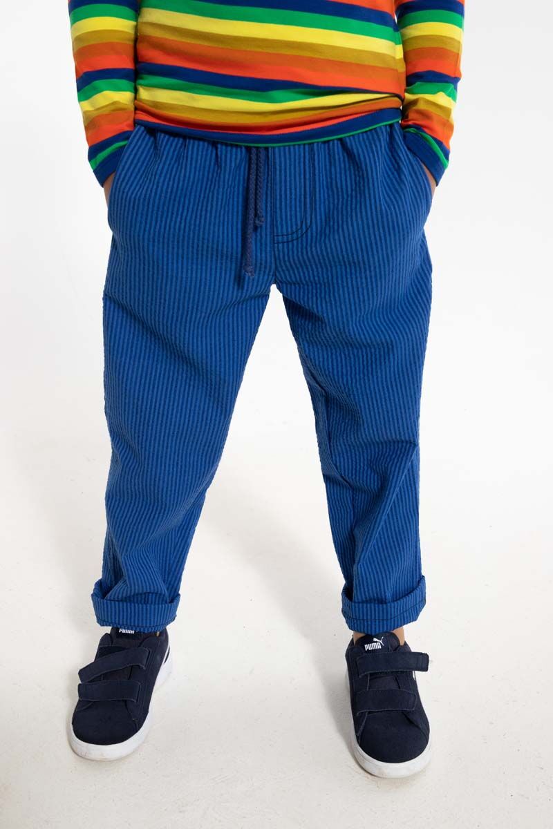 Danefrede Seersucker Pants  Deep Marine/Klein Blue