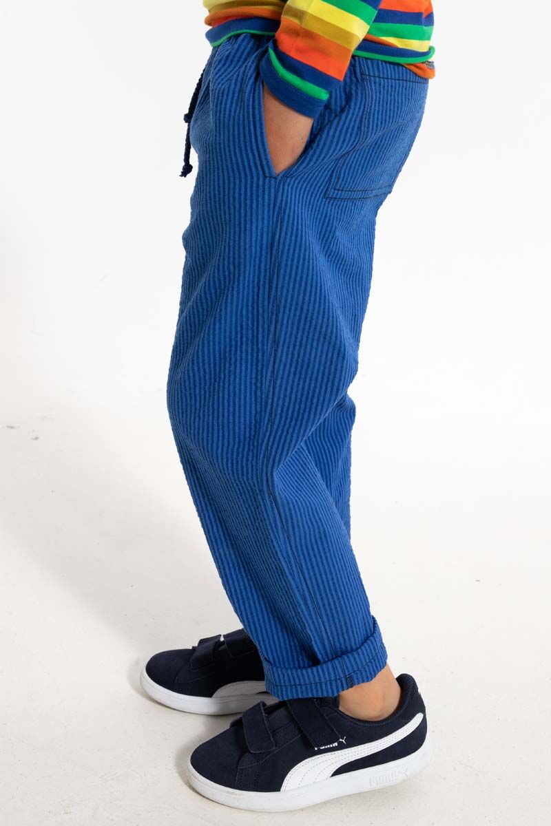 Danefrede Seersucker Pants  Deep Marine/Klein Blue