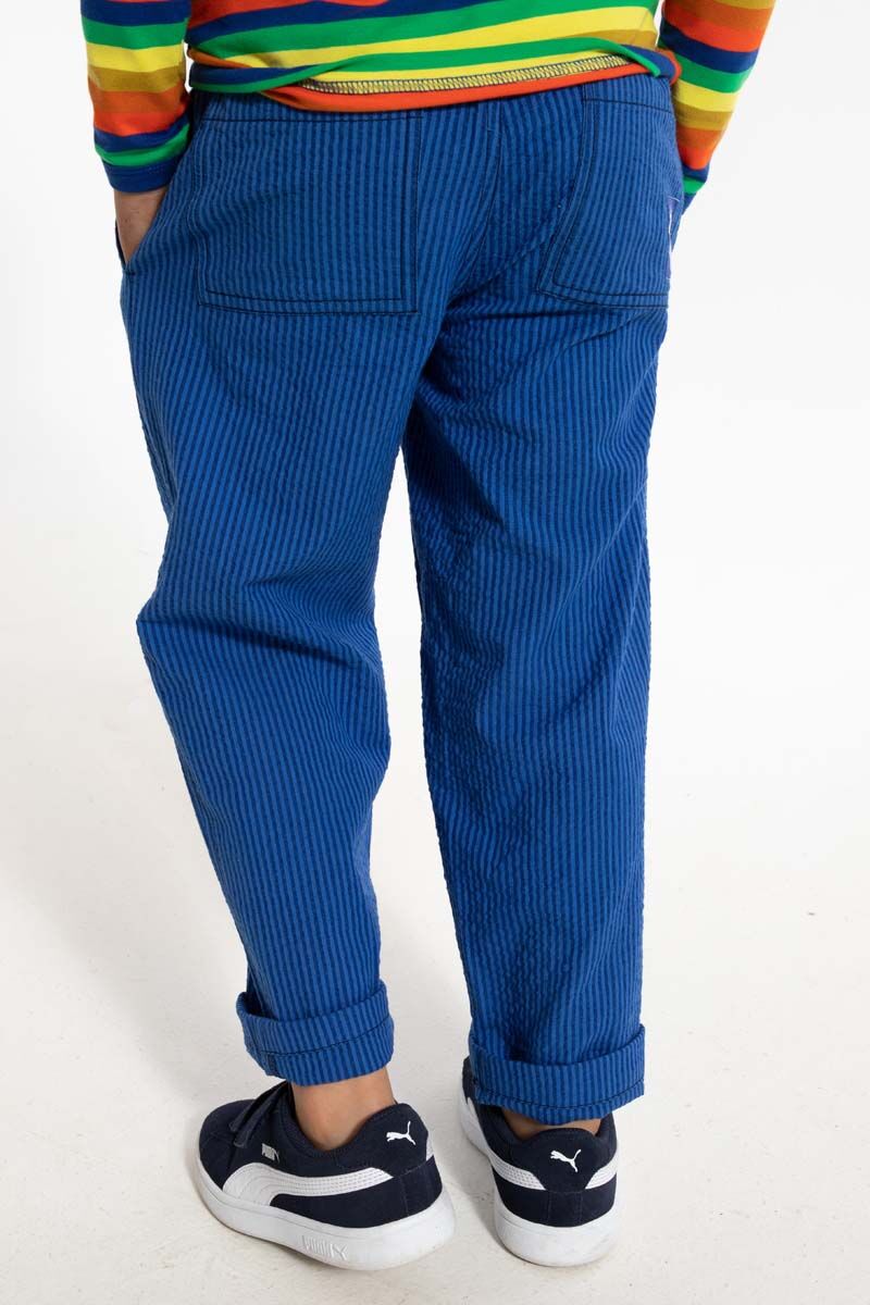 Danefrede Seersucker Pants Deep Marine/Klein Blue