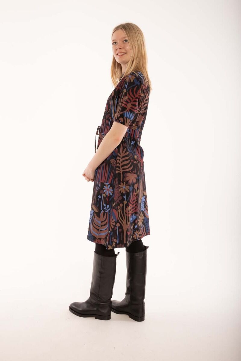 Danesusanne Poplin Dress Berry/Chocolate WALKABOUT