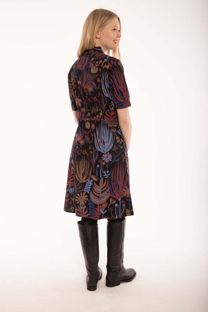 Danesusanne Poplin Dress Berry/Chocolate WALKABOUT