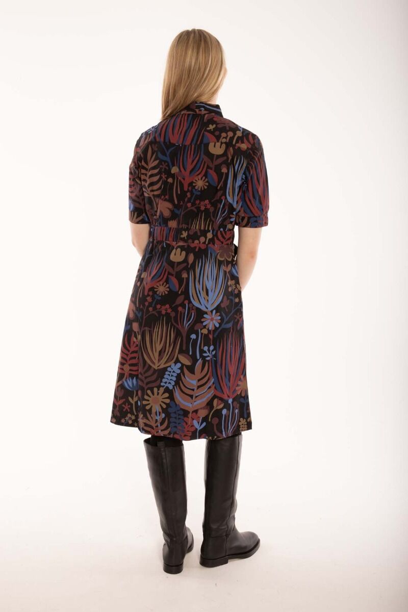 Danesusanne Poplin Dress Berry/Chocolate WALKABOUT