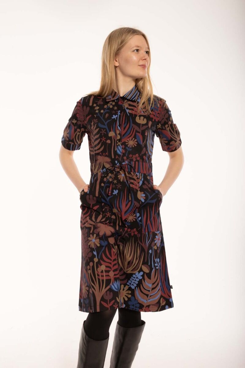 Danesusanne Poplin Dress Berry/Chocolate WALKABOUT