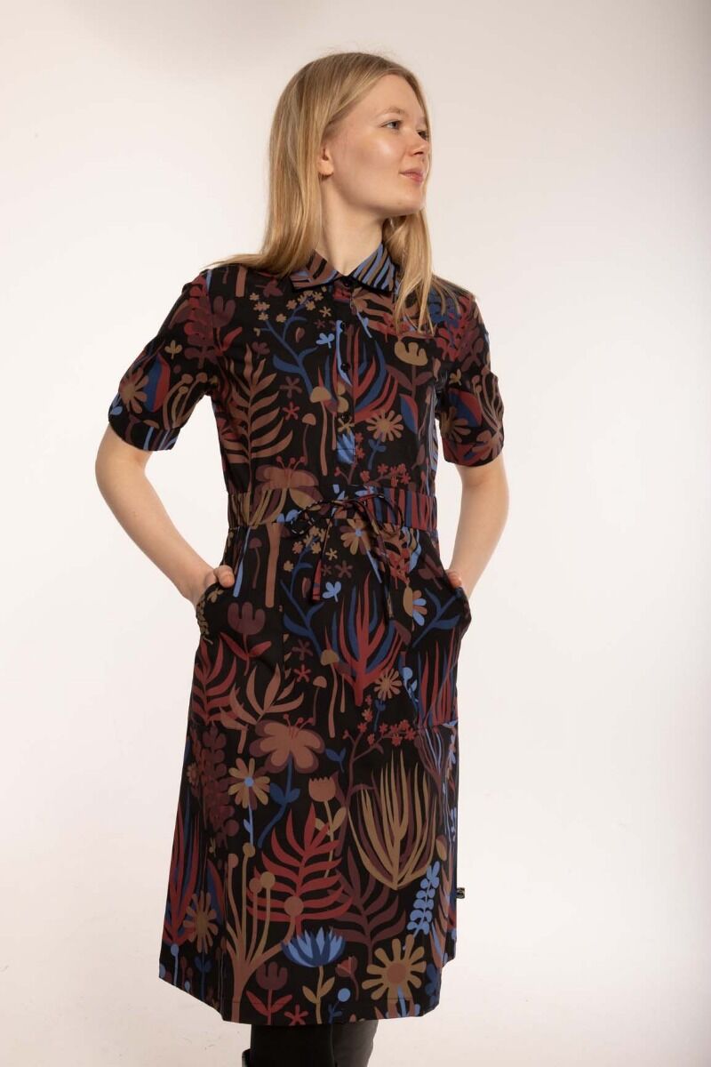Danesusanne Poplin Dress Berry/Chocolate WALKABOUT