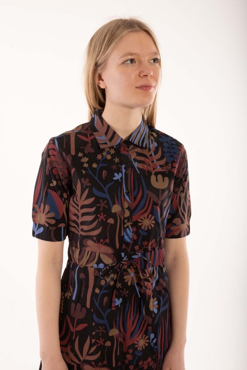 Danesusanne Poplin Dress Berry/Chocolate WALKABOUT