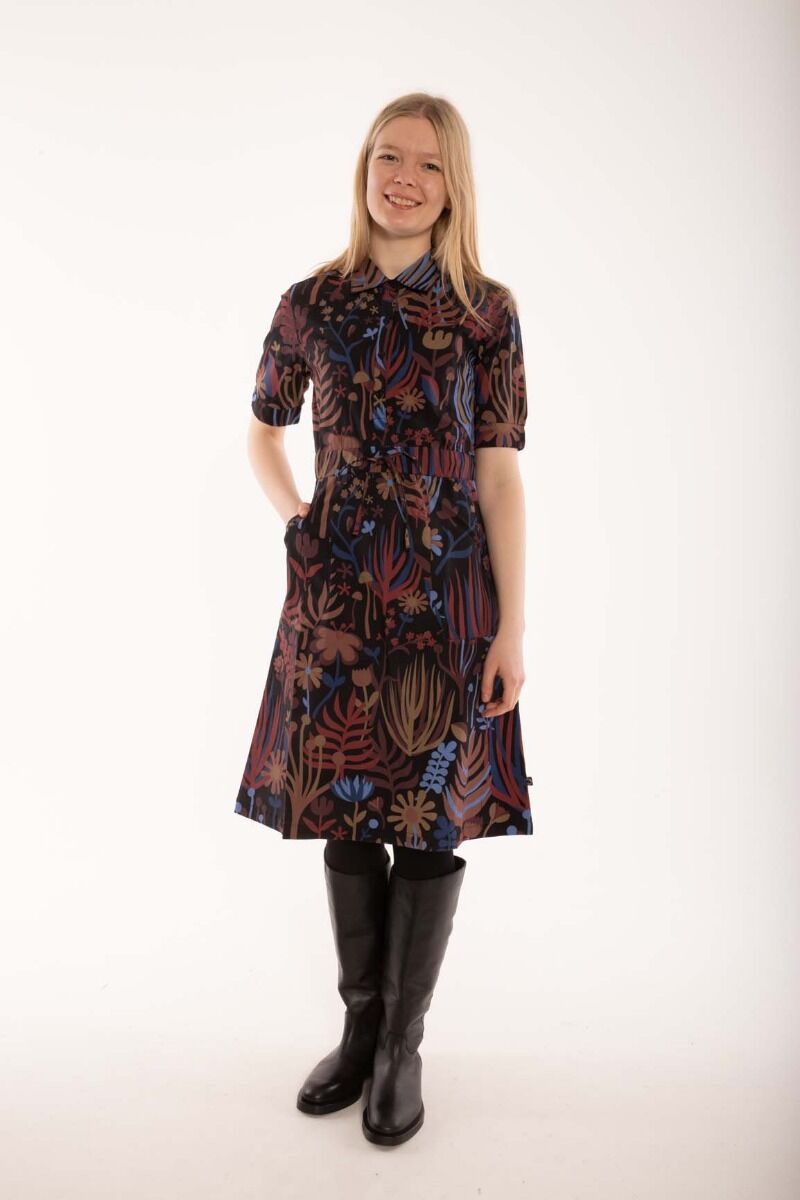 Danesusanne Poplin Dress Berry/Chocolate WALKABOUT
