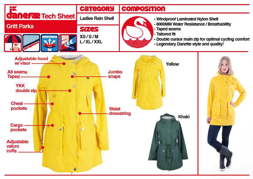 Danegritt Rain Parka Lovely Orange