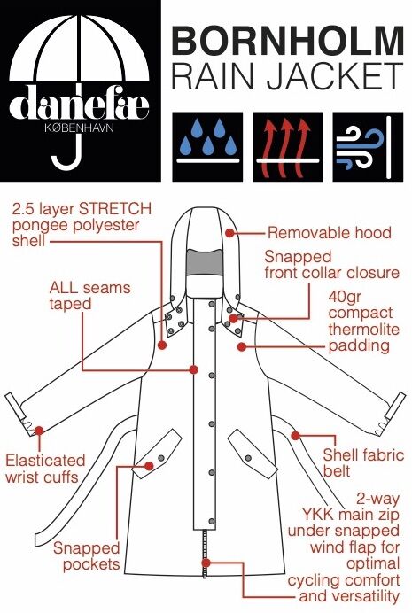 Regnfrakke til dame. Vinter regn frakke med foer.