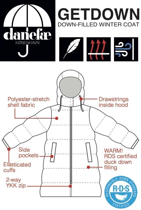 Daneget Down Winter Coat Beige Rose