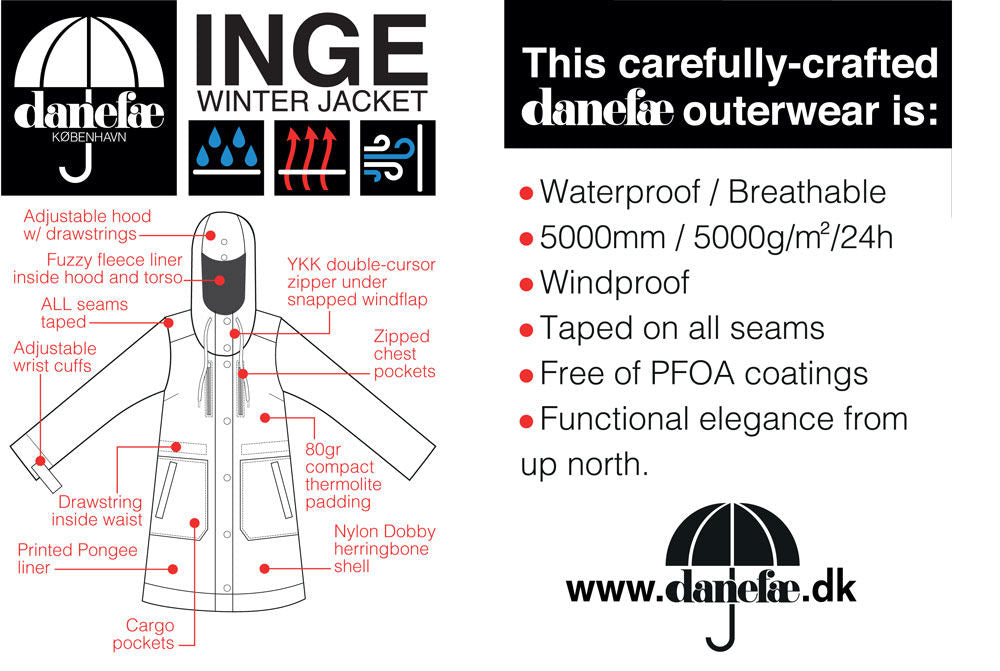 Daninge Winter Parka Black (silver trim)