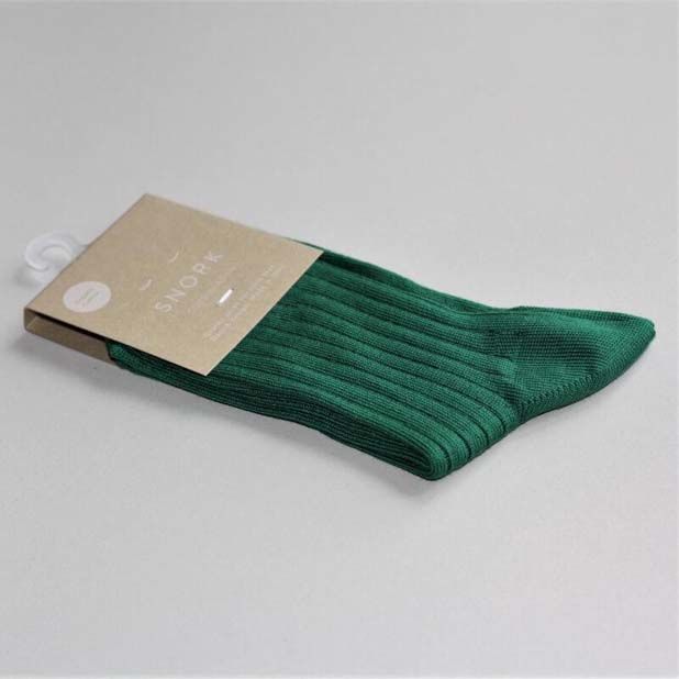 SNORK Organic Rib Socks Green