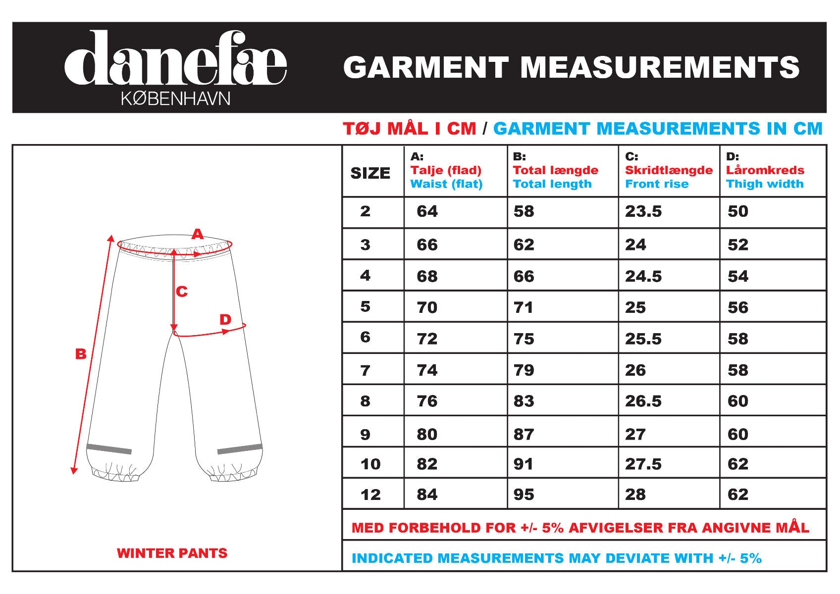 Danewinter pants Rhubarbe