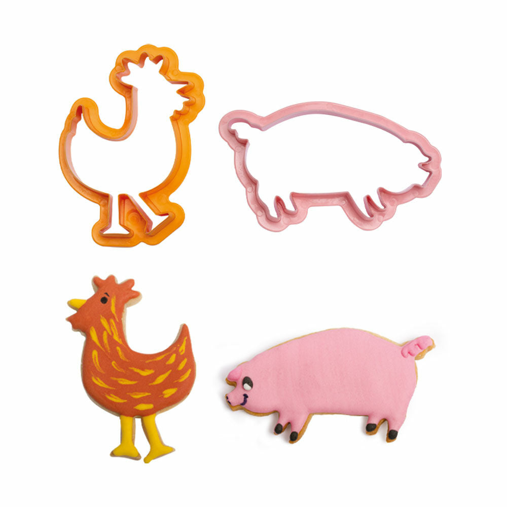 Decora Plastic Cookie Cutter Set of 4 Farm Animals