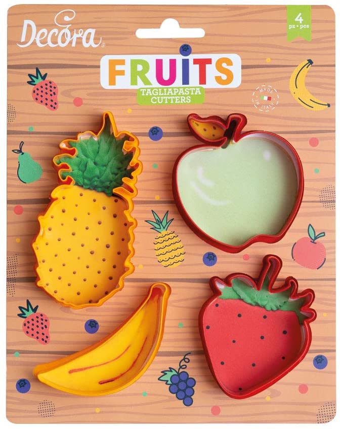 Decora Plastic Cookie Cutter Set of 4 Fruits