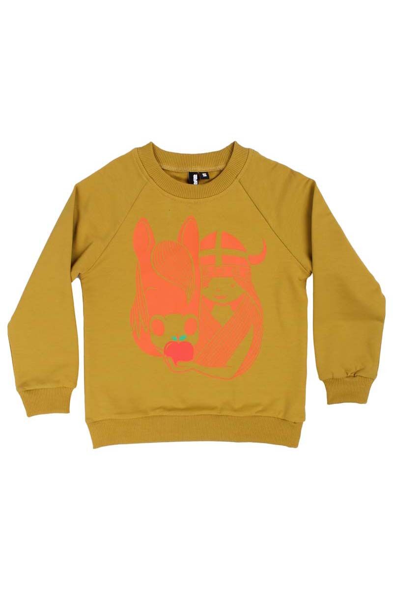 Sweater til børn med viking og hest 