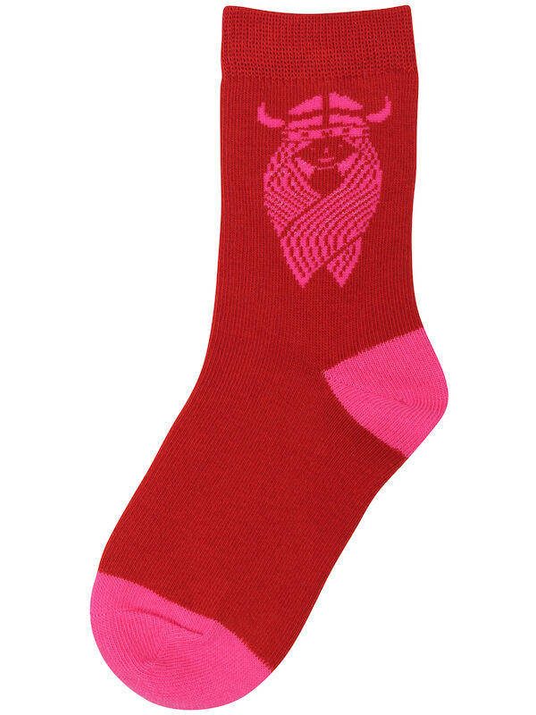 Danekids Socks Dk Rust/Hot Pink FREJA