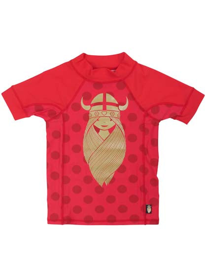 Danehawaii Rashguard SS Red currant/ ox red FREJA