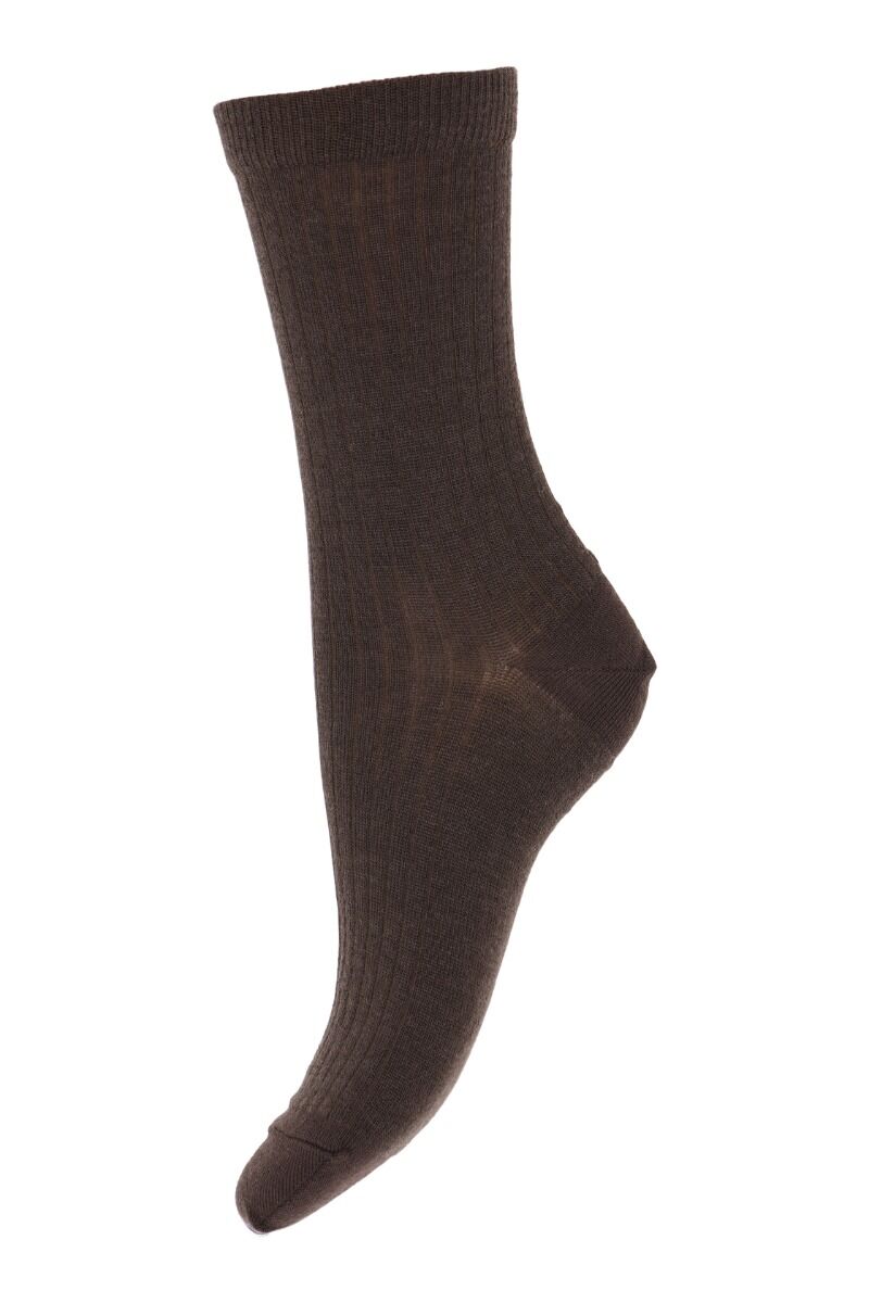 MP Wool Rib Socks Dark Brown-541