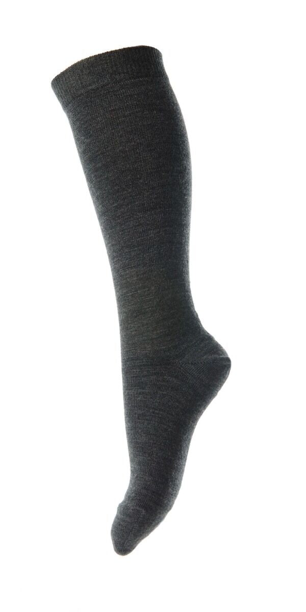 MP Wool/Cotton Knee Socks Dark Grey Melange-497