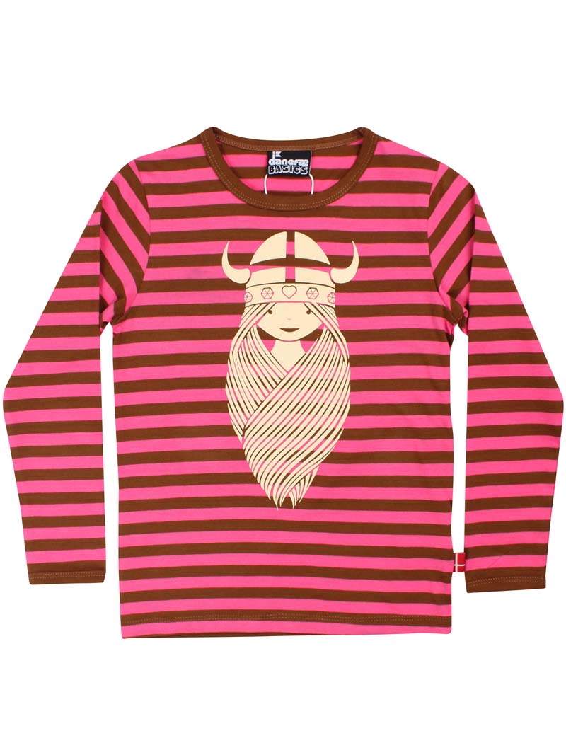 Danebasic Longsleeve Bright Pink/Tobacco FREJA