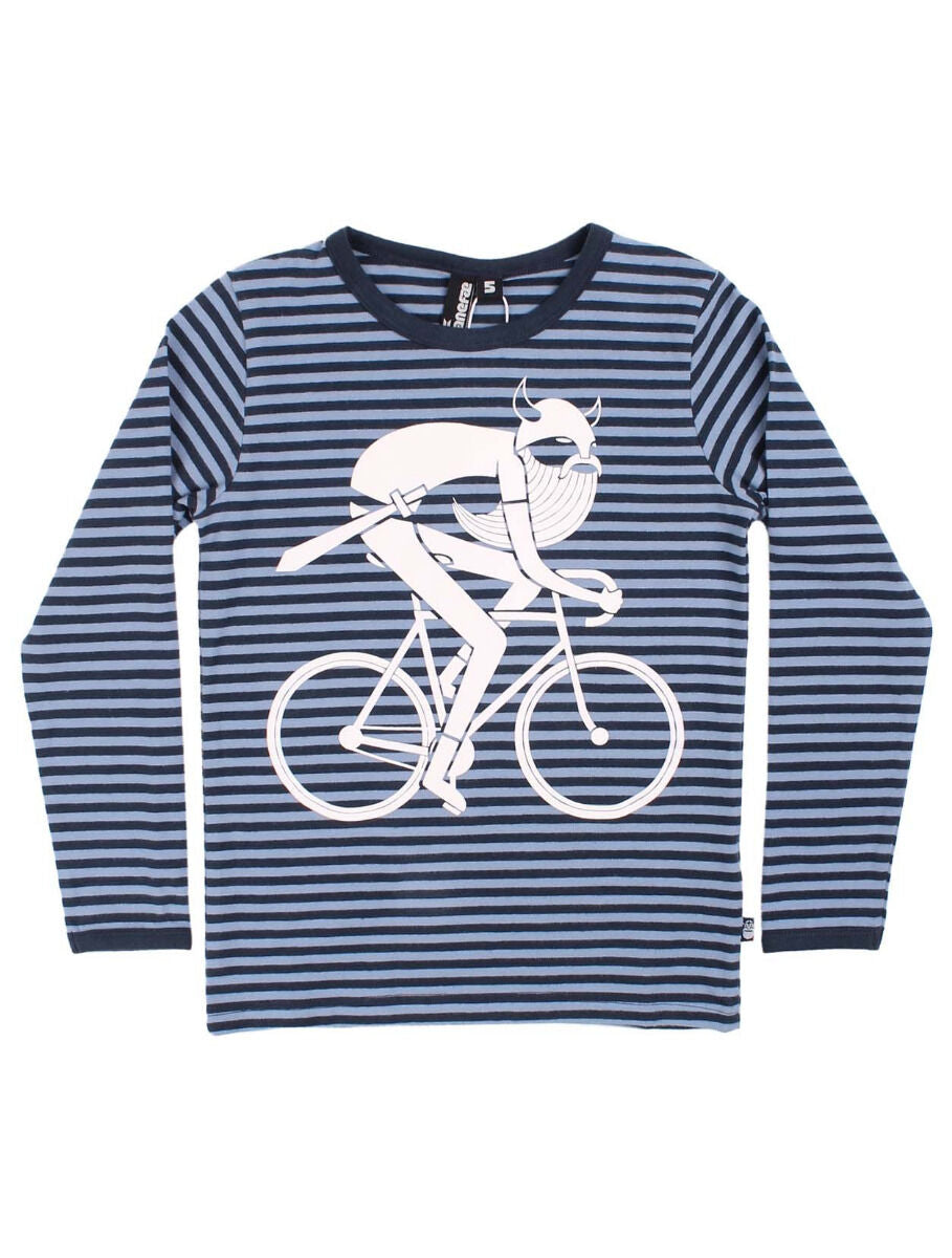 Bluse til børn med viking på cykel 