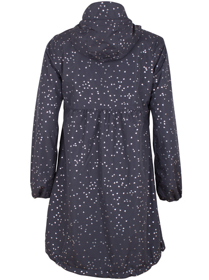 Danehelen Rainjacket Dark Grey/Silver HEART CONFETTI