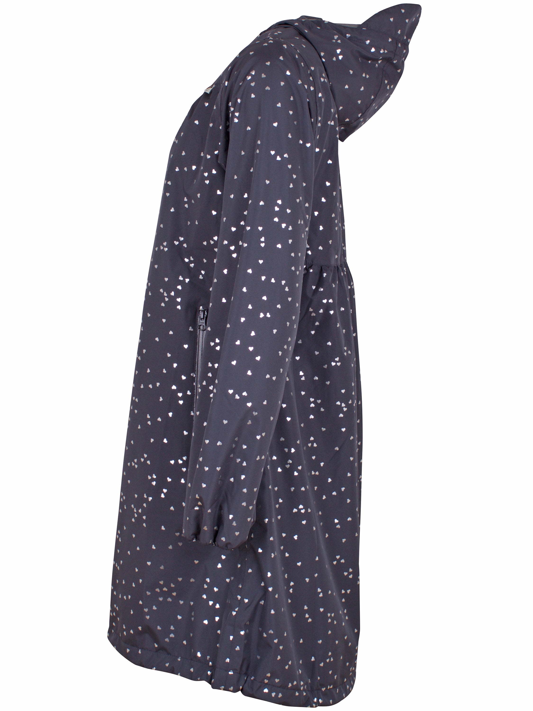 Danehelen Rainjacket Dark Grey/Silver HEART CONFETTI
