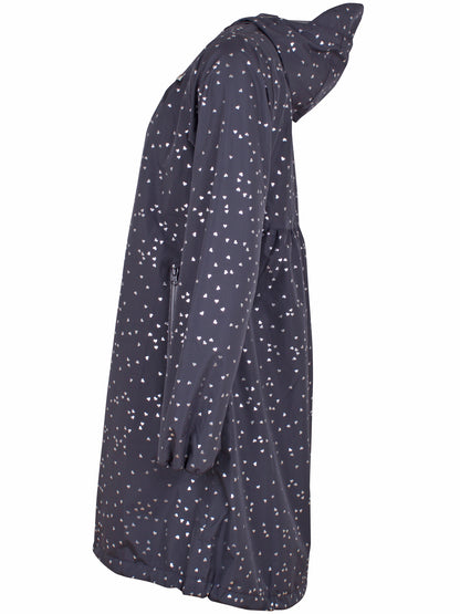 Danehelen Rainjacket Dark Grey/Silver HEART CONFETTI