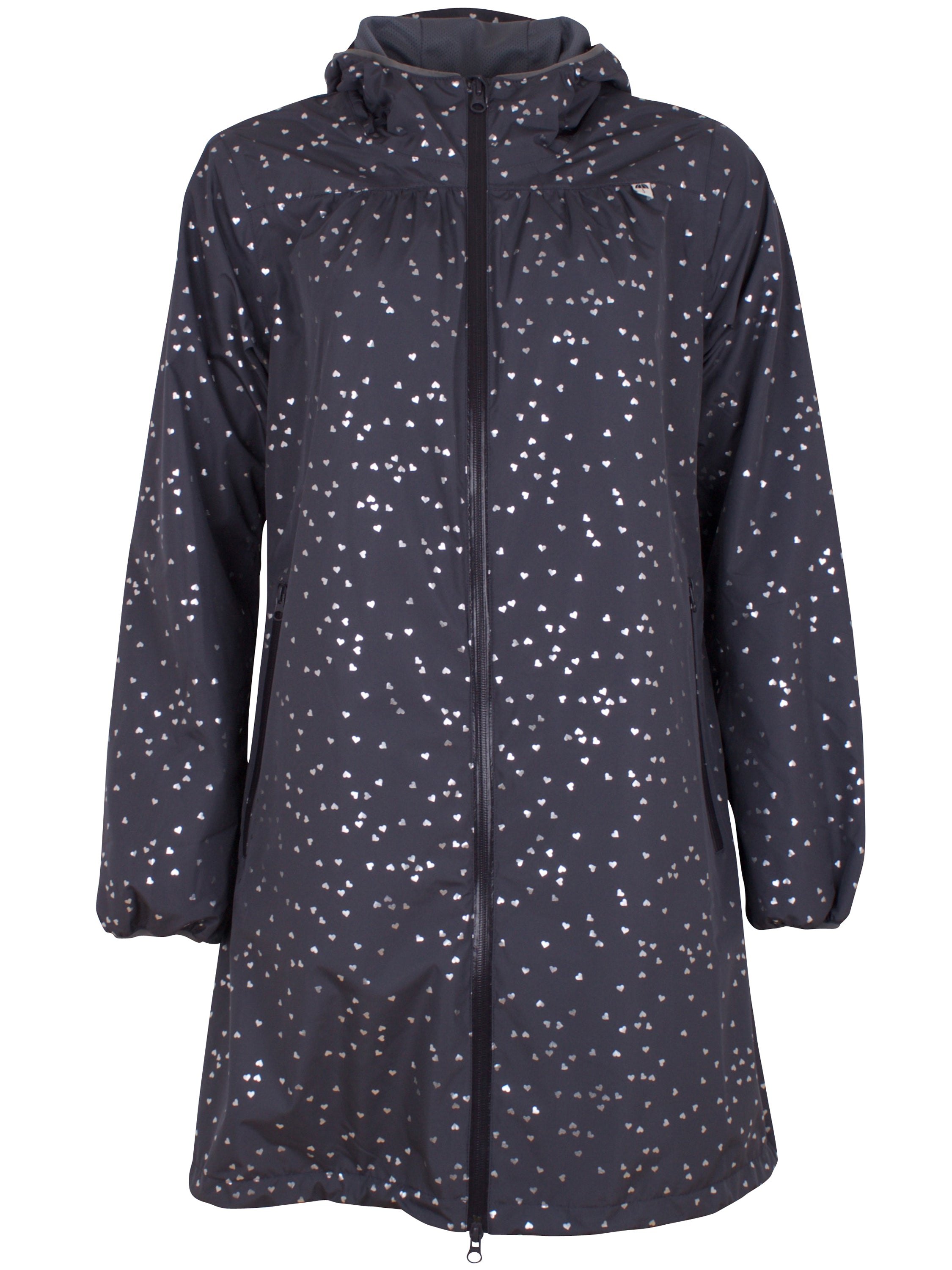 Danehelen Rainjacket Dark Grey/Silver HEART CONFETTI