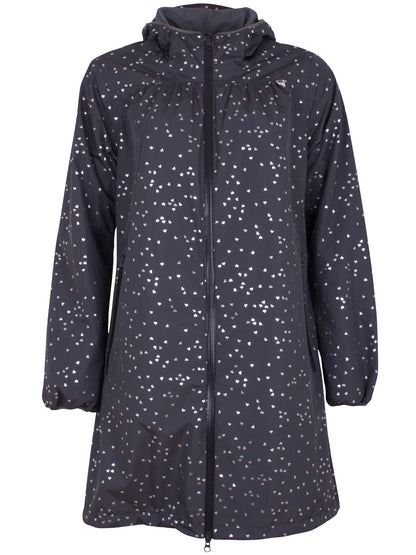 Danehelen Rainjacket Dark Grey/Silver HEART CONFETTI