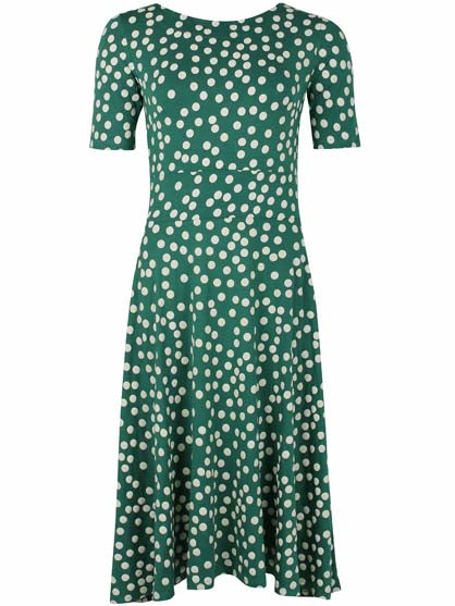 Danecharlotte Cotton Dress Hunter Green/Chalk BIG FUNNY DOTS