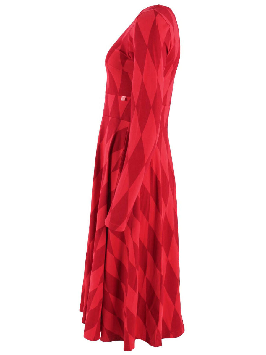 Danesigrid Cotton Dress Dk Red/Red DIAMONDS