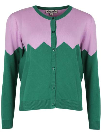 Danolsen Cardigan Warm Viola/Hunter Green