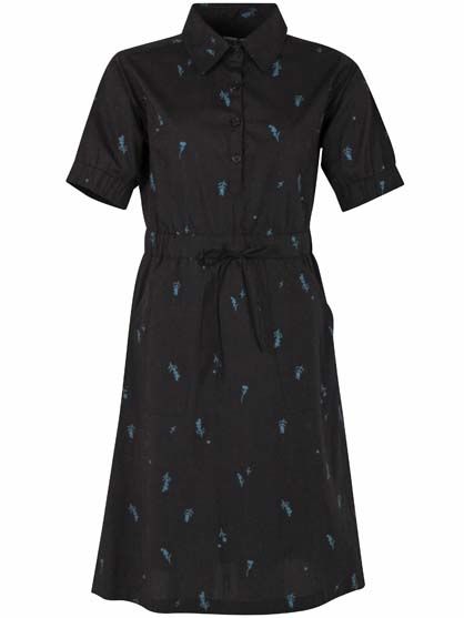 Danesusanne Poplin Dress Black/Dark Duck MARKBLOMST