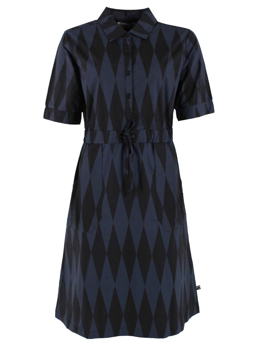Danesusanne Poplin Dress Black/Marine DIAMONDS